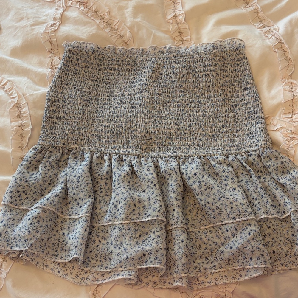 Floral smocked skirt